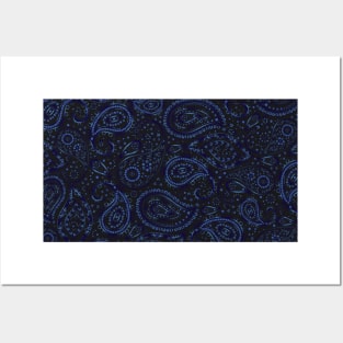 Pretty Bohemian Art Paisley Gradient Blue Design Posters and Art